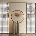 New Chinese style porch partition lattice partition 3d model