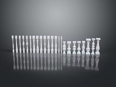 White Decorative Columns And Furniture Legs For Modern Home Decor 3d model