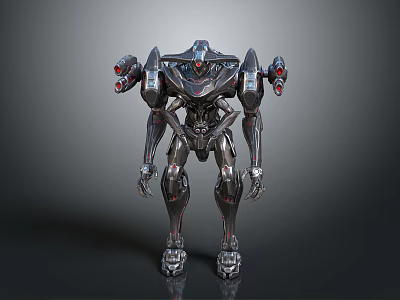 Futuristic Game Movie Robot Character With Metallic Armored Design And Mechanical Features 3d model