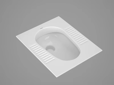 Modern White Ceramic Squat Toilet Bathroom Accessory with Smooth Surface Design 3d model