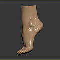 3D Model of Man's Foot Featuring Realistic Anatomical Details and Digital Rendering Design