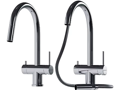 Modern Bathroom Sink Faucets With Chrome Finish And Pull Out Spray Function Design 3d model