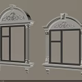 Elegant Carved White Frame Casement Windows For Architectural Interior Design