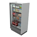 Commercial Display Refrigerator With Shelves Filled With Various Cold Beverages 3d model