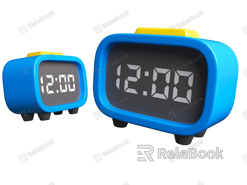 Electronic clock cartoon icon cartoon style electronic clock alarm clock model