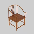 Traditional Wooden Armchair With Curved Arms Square Legs And Smooth Wood Surface