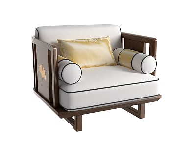 New Chinese-style Single Sofa 3d model