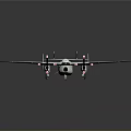 Military Aircraft Model With Long Wing Twin Engine And US Military Logo