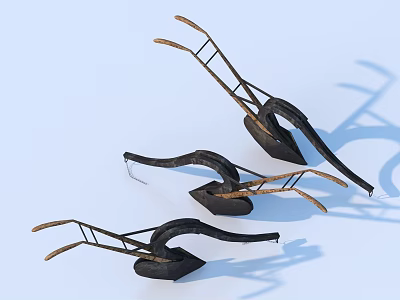 Three Vintage Black Iron Household Irons Featuring Curved Metal Handles 3d model Three Vintage Black Iron Household Irons Featuring Curved Metal Handles 3d model