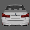 White BMW Modern Sporty Sedan Exterior With Black Wheels And Aerodynamic Design