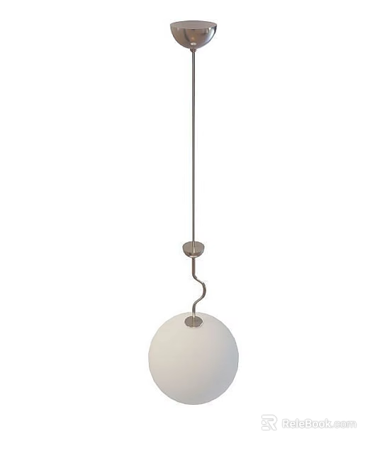 Modern Tech Exhibition Hall With White Spherical Lampshade Metal Bracket And Minimalist Design 3d model 