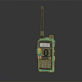 Green Handheld Walkie Talkie With Digital Display Screen Antenna And Control Buttons