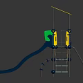Outdoor Playground Equipment With Blue Slide Rope Net Climbing Structure Metal Frames And Platform