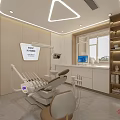 Modern Dental Clinic Interior Design With Dental Chair Medical Equipment And Cabinets