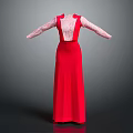 Elegant Red Long Dress With Backless Design And Delicate Lace Sleeves