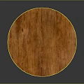 Circular Wooden Top Table With Metal Legs And Marble Base Design
