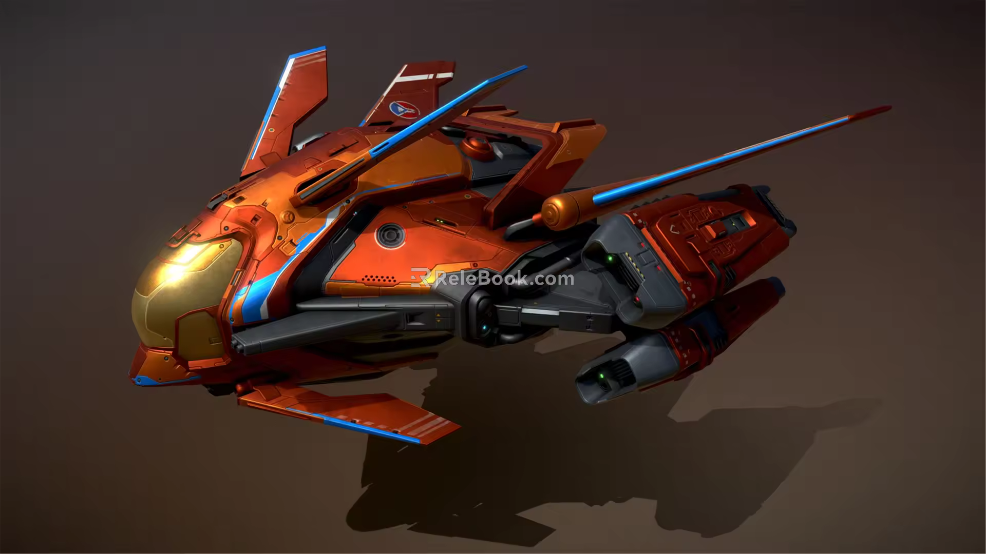 modern fighter spacecraft 3d model