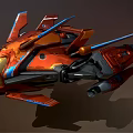 modern fighter spacecraft 3d model