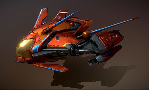 modern fighter spacecraft 3d model