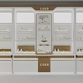 Modern White Retail Display Shelves With Multiple Layers For Product Showcase 3d model