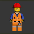 Vibrant Lego Construction Worker Minifigure In Orange Workwear And Red Helmet At Mall Store