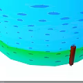 Boxing Ring Structure With Red Corner Post And White Blue Red Ropes