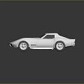 White Classic Sports Car Model With Sleek Body And Shiny Reflective Surface