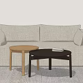 Modern double sofa sofa coffee table combination 3d model