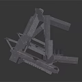 Heavy Duty Industrial Metal Support Bracket With Multiple Vertical Struts And Horizontal Beams