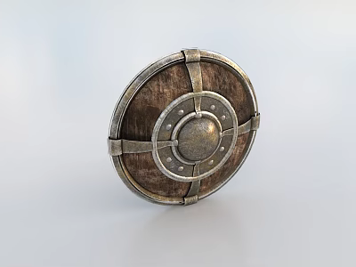 European-style Shield Round Shield 3d model
