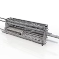 Industrial Equipment With Detailed Metal Mechanical Structure And Pipe Frame Design