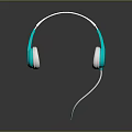 Computer Headphones with Turquoise and White Over Ear Design and Wired Connection