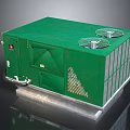 Green Industrial Mechanical Unit With Dual Fans Control Panel And Metal Base