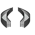 Modern Stainless Steel Spiral Staircase With Elegant Curved Design And Built In Lighting