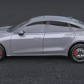 Silver Modern Sedan With Sleek Front Design And Red Brake Calipers Sporty Wheels