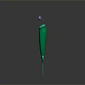Green Mermaid Tail Decorative Ornament With Purple Bow Standing On Dark Background