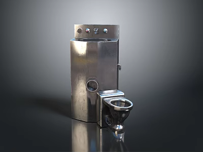 Stainless Steel Vertical Kitchen Appliance With Funnel Attachment For Food Grinding 3d model