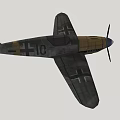 Vintage Fighter Aircraft With Propeller Cross Insignia And Yellow Gray Paint