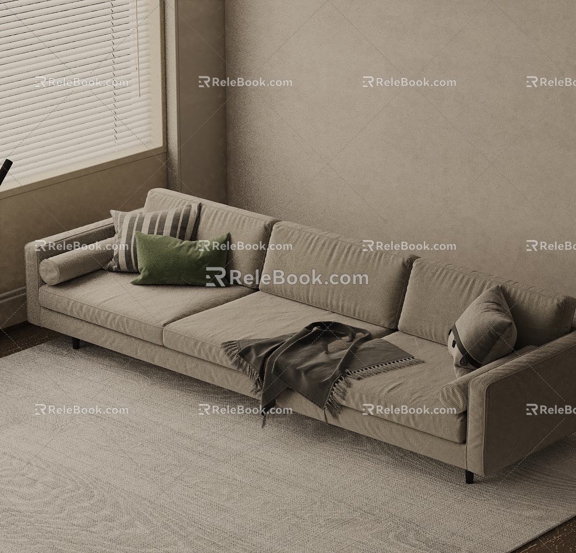 Three-seat sofa 3d model