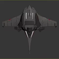 Futuristic Sci Fi Spaceship With Sleek Aerodynamic Design And Red Accents