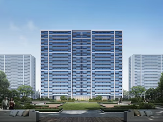 Modern Residential Area Greentown Hangzhou Shanlan Gui Yuxuan High-rise Residential Building 3d model