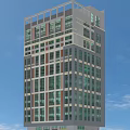 Modern Multi Storey Residential Building With Glass Windows Balconies And Green Lawn Surrounding