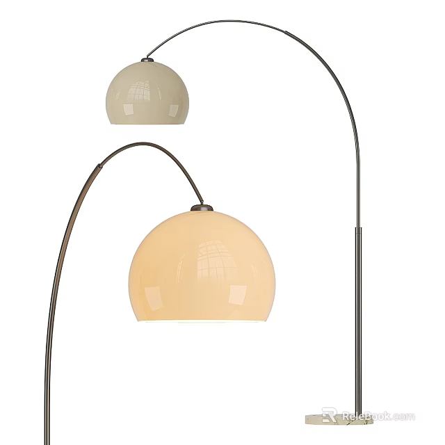 Modern Arched Floor Lamp With Spherical Lampshade For Home Decor 3d model 