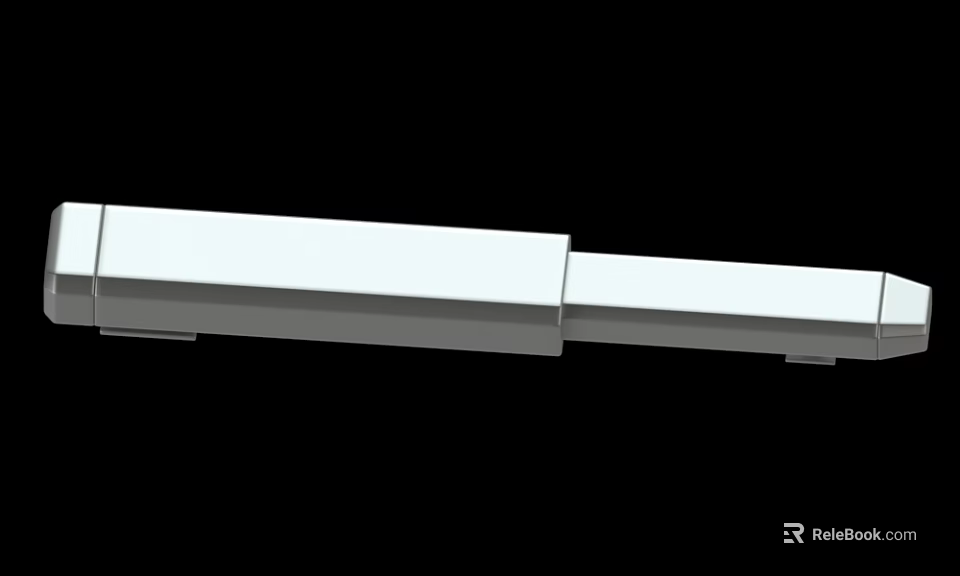White Modular Long Strip Structure With Connected Components And Minimalist Design 3d model 