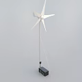 Industrial Wind Turbine With White Blades Tower And Base Power Unit
