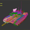Advanced Modern Armored Military Tank Featuring Turret Cannon Antenna And Track System