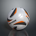 Hankook White Soccer Ball With Black And Orange Stripes As Professional Sport Equipment