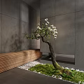 Modern aisle Zen end view aisle 3d model