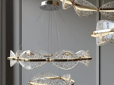 Modern Elegant Crystal Chandelier With Gold Metal Frame And Sparkling Design For Interior Lighting Decor 3d model