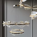 Modern Elegant Crystal Chandelier With Gold Metal Frame And Sparkling Design For Interior Lighting Decor